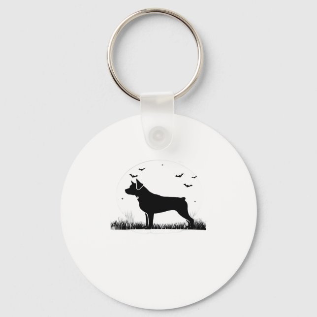 Chaveiro Rottweiler Cão � Lua do Halloween Silhouz (Frente)