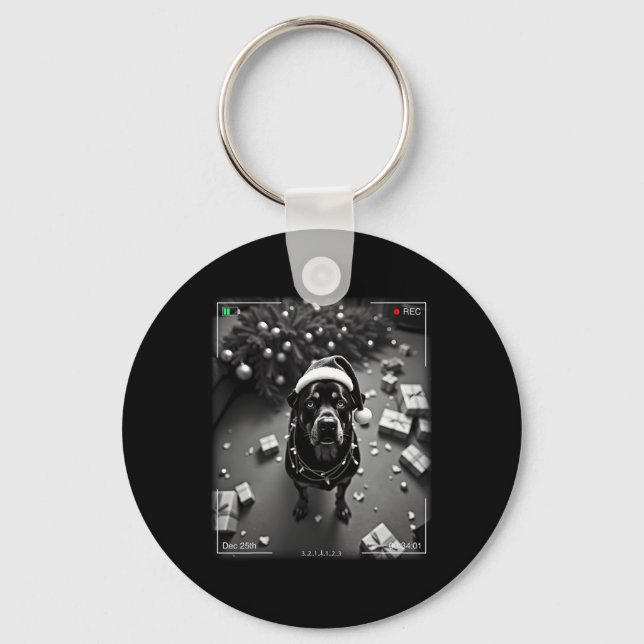 Chaveiro Rottweiler de Natal Flagrado pela Câmera  (Frente)