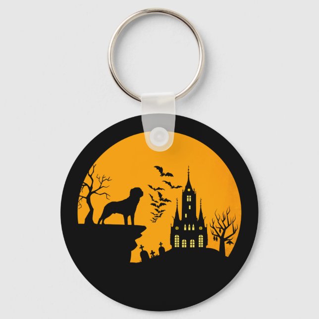 Chaveiro Rottweiler Halloween (Frente)