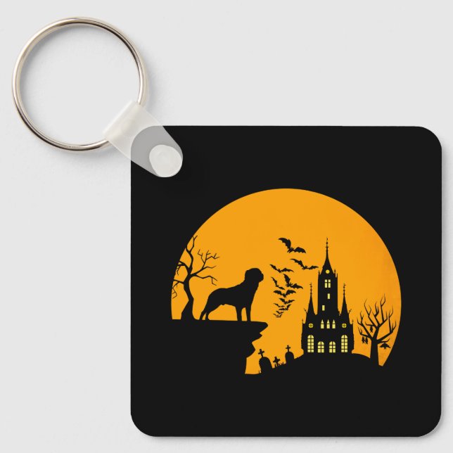 Chaveiro Rottweiler Halloween (Frente)
