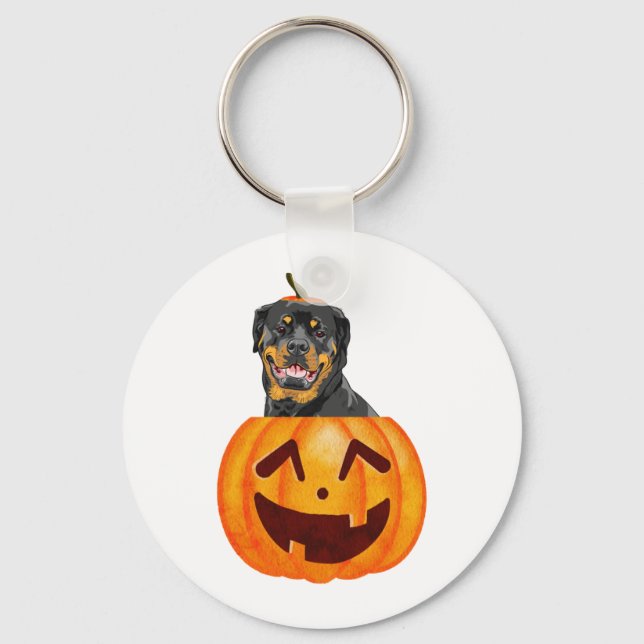 Chaveiro Rottweiler Halloween (Frente)