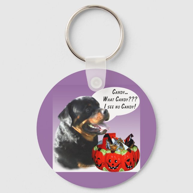 Chaveiro Rottweiler Halloween Candy (Frente)
