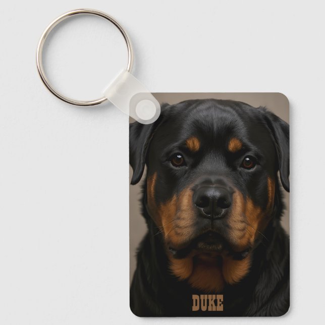Chaveiro Rottweiler Personalized Photo Name (Frente)