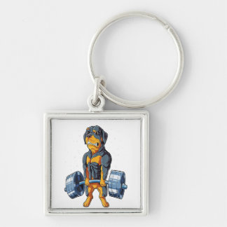 Chaveiro Rottweiler Pesando Engraçados Homens Fitnes
