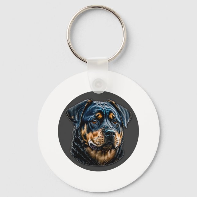 Chaveiro Rottweiler preto (Frente)