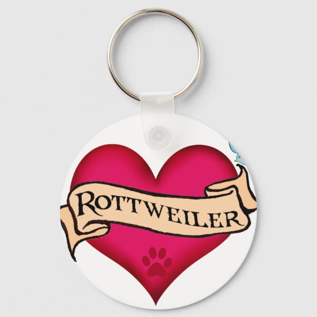 Chaveiro Rottweiler Tattoo Heart (Frente)
