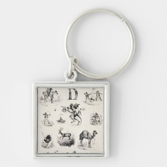 Chaveiro Rotule D de uma primeira demão do alfabeto, 1832 (Frente)