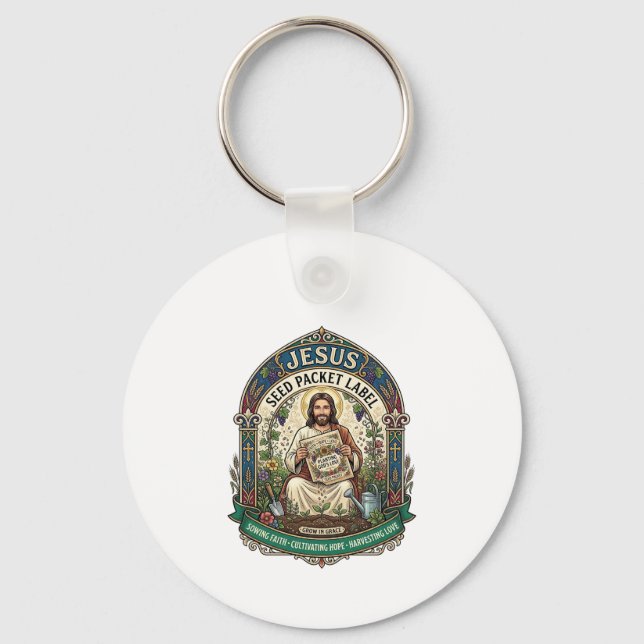 Chaveiro Rótulo de Pacote de Sementes Jesus Pacote de Semen (Frente)