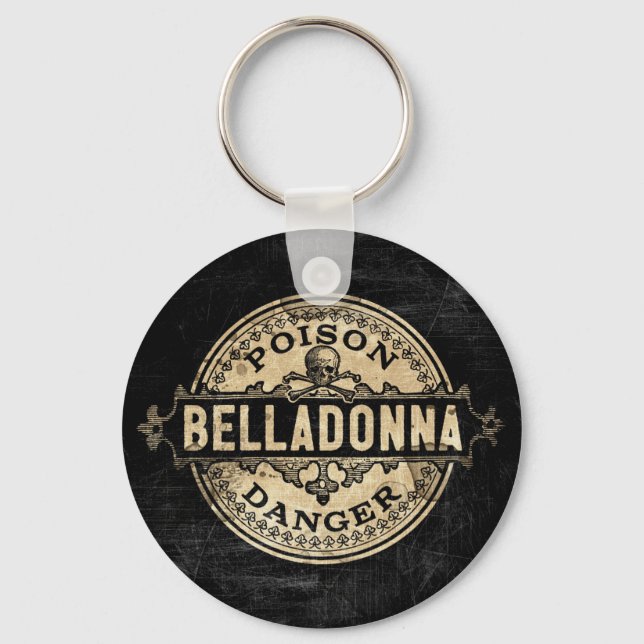 Chaveiro Rótulo de Veneno Estilo Vintage Belladonna (Frente)