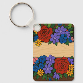 Chaveiro Rótulo do nome da flor