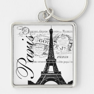 Chaveiro Rótulo Vintage Paris & Torre Eiffel