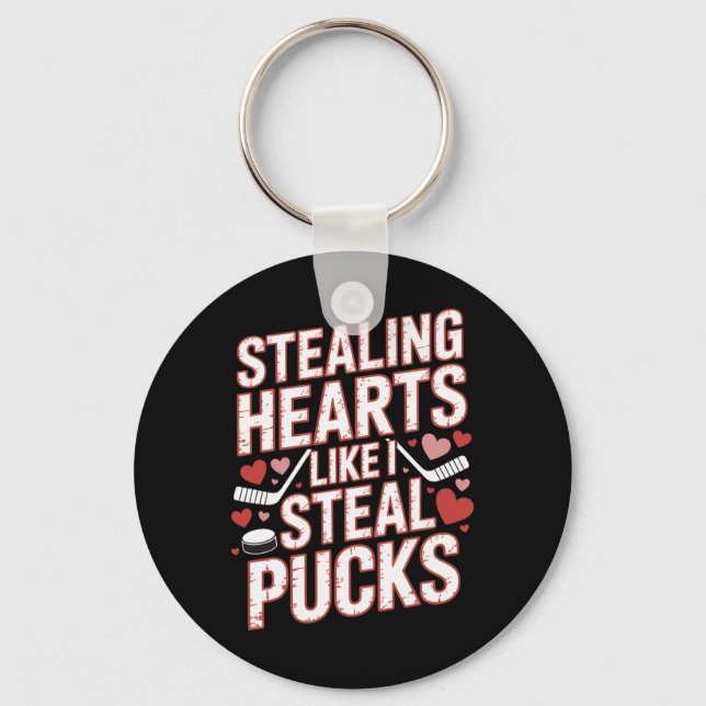 Chaveiro Roubando Corações Como Eu Roubo Pucks de Hóquei Va (Frente)