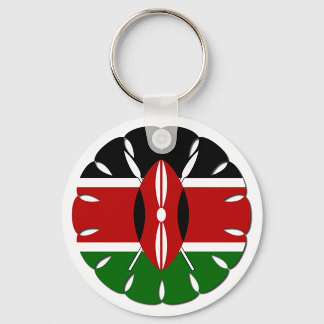 Chaveiro Round Kenyan Motif: Um Símbolo Nacional (Frente)
