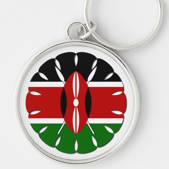 Chaveiro Round Kenyan Motif: Um Símbolo Nacional (Frente)