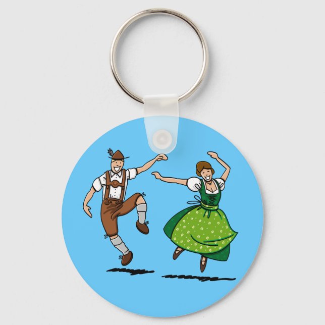 Chaveiro Round Keychain BEER FESTIVAL Dancing Couple (Frente)
