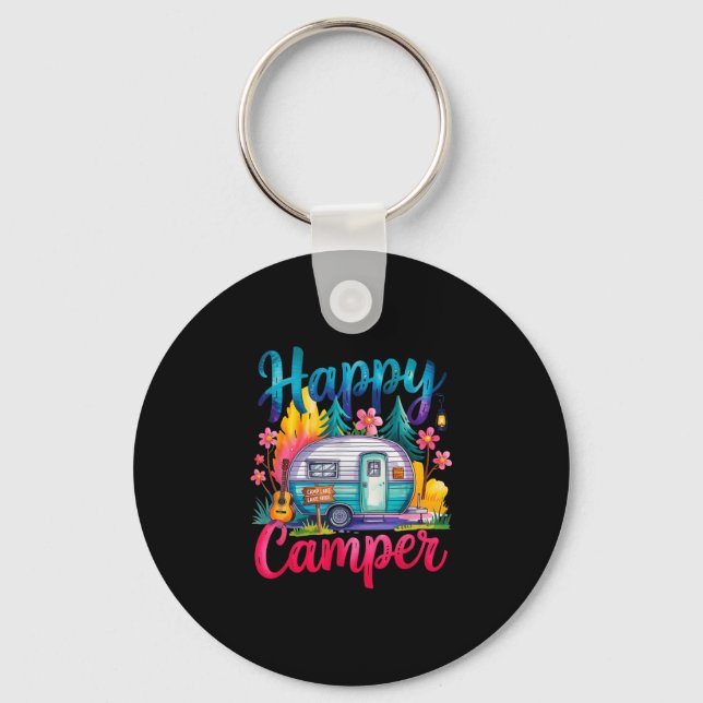 Chaveiro Roupa de acampamento divertida e feliz para crianç (Frente)