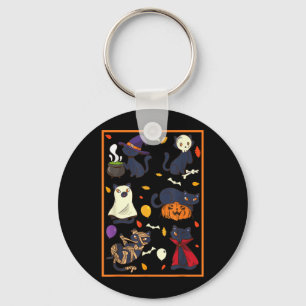 Chaveiro Roupa de Halloween Divertida de Gato Fantasma Fofi