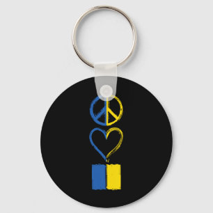 Chaveiro Roupas com Bandeira Ucraniana Paz Amor Ucrânia