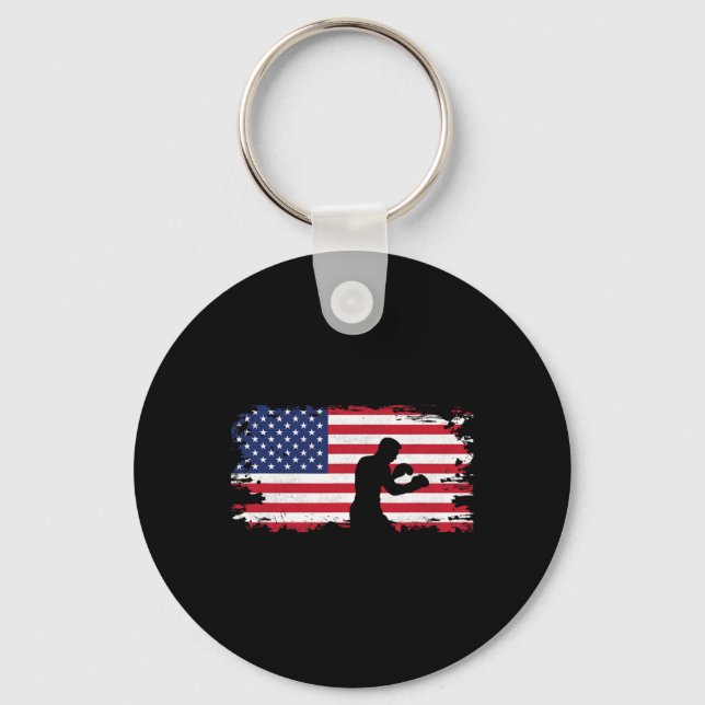 Chaveiro Roupas de Boxe com Bandeira Americana - Mulheres B (Frente)