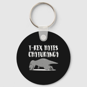 Chaveiro Roupas de Yoga de Dinossauro T-rex Engraçadas Pres