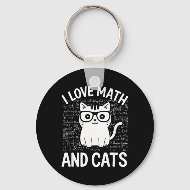 Chaveiro Roupas Divertidas de Matemática e Gatos para Profe (Frente)