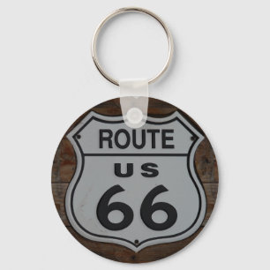 Chaveiro Route 66 sign rustic retro