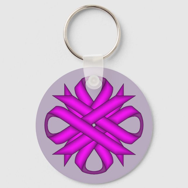 Chaveiro Roxo Clover Ribbon por Kenneth Yoncich (Frente)