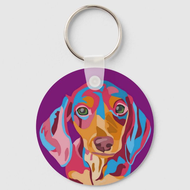 Chaveiro Roxo Dachshund (Frente)