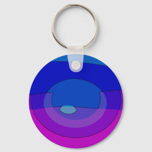 Chaveiro Roxo E Azul Abstrato 1007