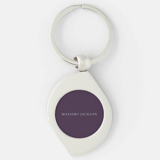 Chaveiro Roxo Escuro Minimalista Simples Moderno  (Frente)