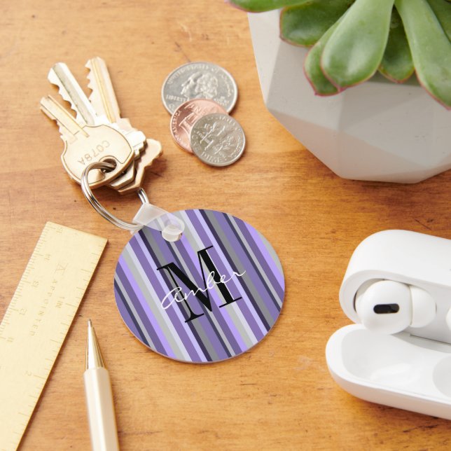 Chaveiro Roxo Lavanda Cinza Vertical Personalizado (Mesa)