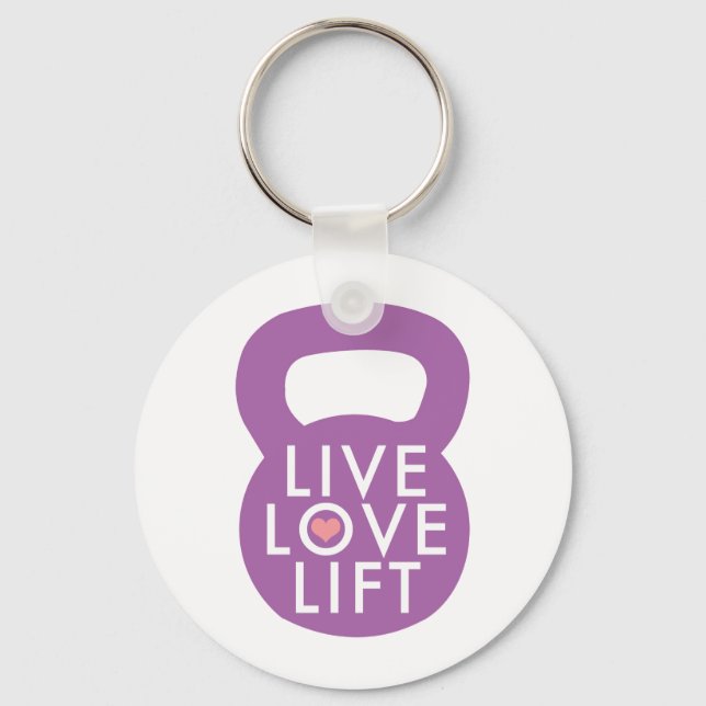 Chaveiro Roxo "Live Love Lift" (Frente)