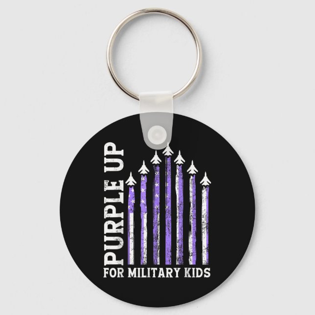 Chaveiro Roxo Para Crianças Militares Mês Militar (Frente)