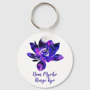 Chaveiro Roxo Roxo-Espiritual Flor Nam Myoho Renge Kyo