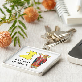 Chaveiro Rua. David of Wales (P 001) com mapa de tópicos