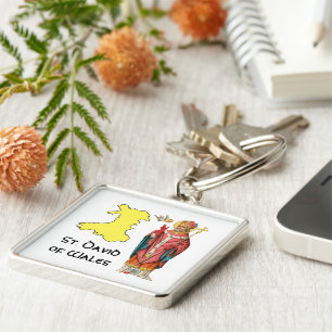 Chaveiro Rua. David of Wales (P 001) com mapa de tópicos