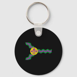 Chaveiro Rua de Mardi Gras. Louis Flag Soulard Afastado