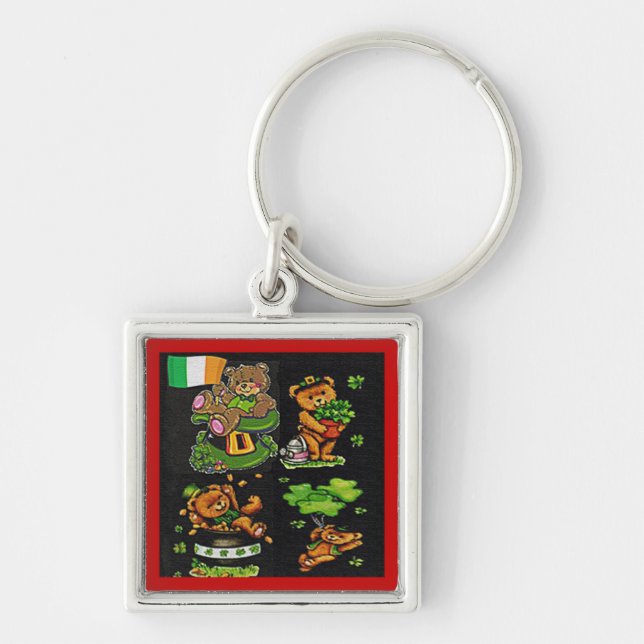 Chaveiro Rua de Urso de Teddy. Coleção de Dia de Patrick (Frente)