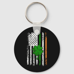 Chaveiro Rua Patrick Day Irish American Flag Santo Pat