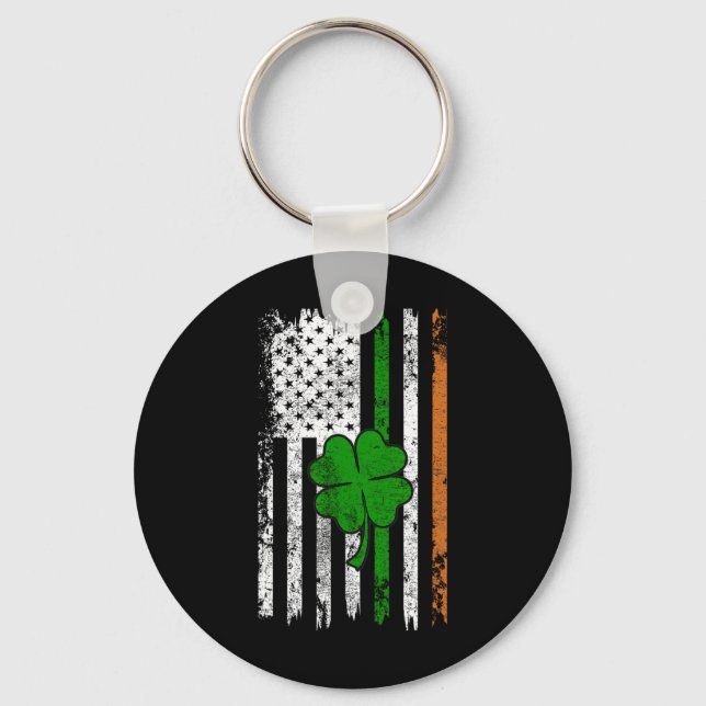 Chaveiro Rua Patrick Day Irish American Flag Santo Pat (Frente)