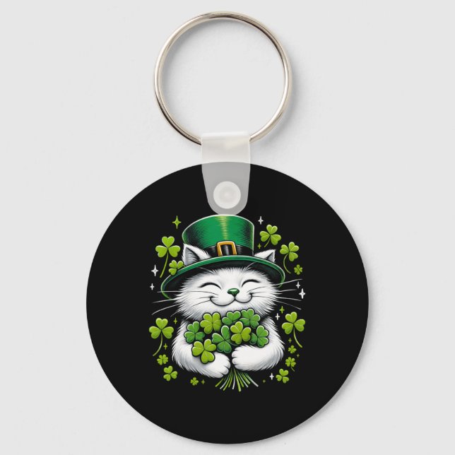 Chaveiro Ruas De Roupa Do Cat Leprechaun. Dia De Patricks M (Frente)