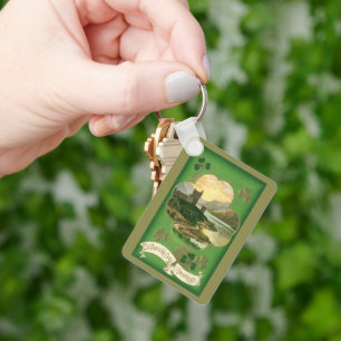 Chaveiro Ruas Vintage. Patricks Day Saudações Castle Shamro