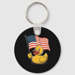Chaveiro Rubber Pato Americano Bandeira Dia da Independênci
