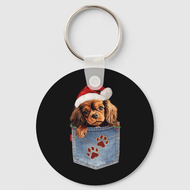 Chaveiro Ruby Cavalier King Charles Spaniel Espiando (Frente)