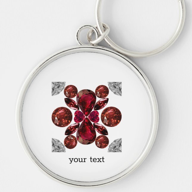 Chaveiro Ruby & Diamond Gemstone Art Red (Frente)