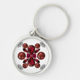 Chaveiro Ruby & Diamond Gemstone Art Red