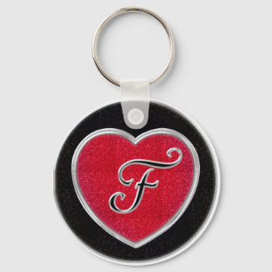Chaveiro Ruby e Onyx Heart Monogramas