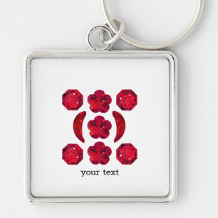 Chaveiro Ruby Gemstone Art, Vermelho