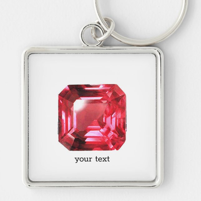 Chaveiro Ruby Gemstone Rosa (Frente)