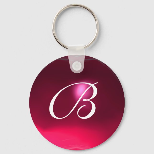 Chaveiro RUBY MONOGRAM, rosa vermelho (Frente)
